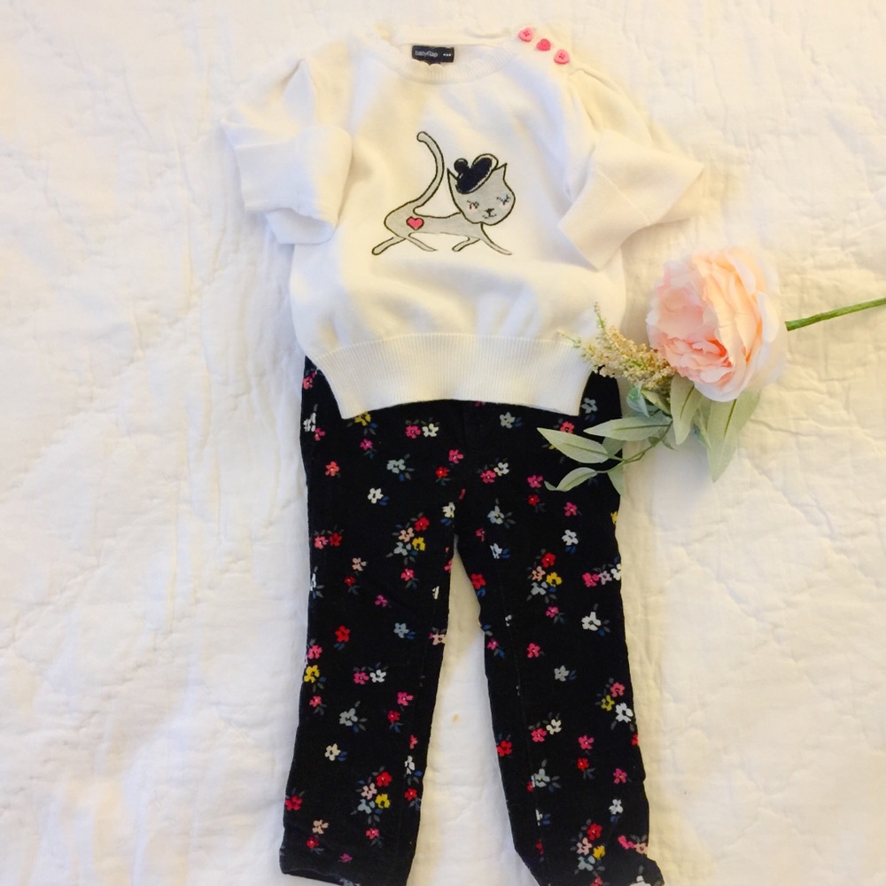 Gap floral corduro girl  pants